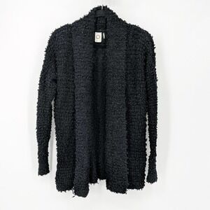 Anthro‎ Akemi + Kin Bernadette Shaggy Open Front Cardigan Black Women's Size XS